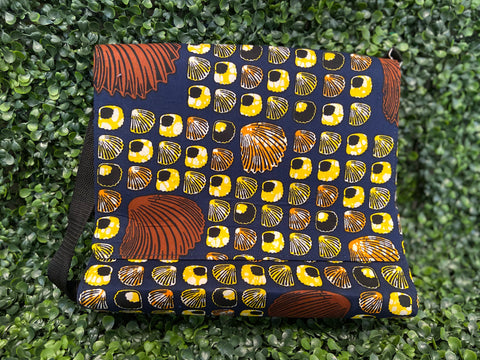 Navy & Sunglow - Handmade African Print (Ankara) Bag Collection