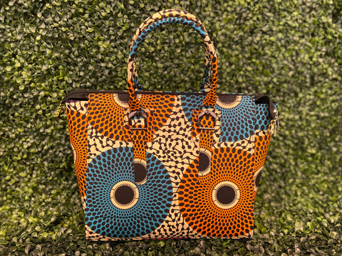 Orange & Blue - Handmade African Print (Ankara) Bag Collection